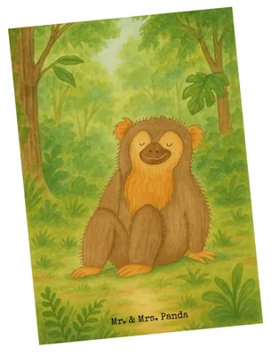 Produktbild von Mr. & Mrs. Panda Postkarte Affe Design - Weiß - Geschenk, Liebe, Selbstliebe, Grußkarte, Ansichtskarte, Affen, Äffchen, Ansichtskarten, Postkarten, Afrika, Motivation