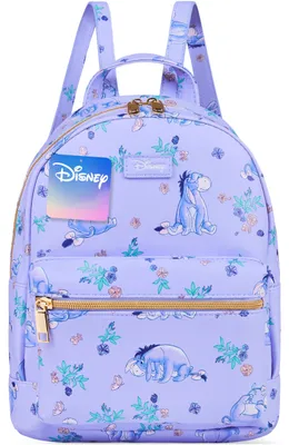 Produktbild von Disney Stitch Rucksack Damen Teenager Mädchen Tasche Reiserucksack Tagesrucksack für Einkaufen Ausflüge Geschenke für Sie (Lila Eeyore) – Größe 28x23x12cm