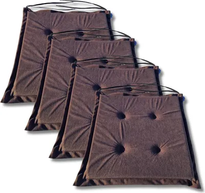 Zdjęcie produktu dla Komplet 4 poduszek na krzesła 40x40x3 cm dekoracyjne do kuchni 1021