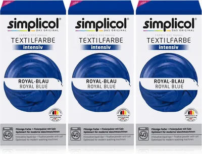 Produktbild von Simplicol Textilfarbe intensiv Royal-Blau - Einfaches Färben (3er Pack)