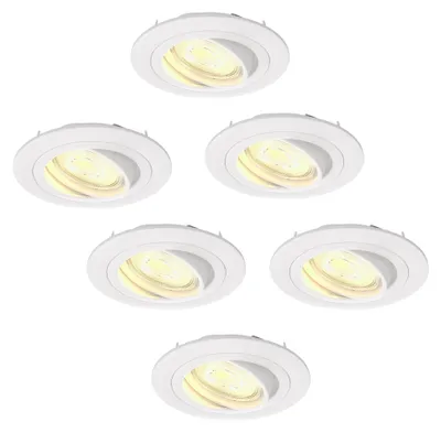 Produktbild von Ledvion 6er Set LED Einbaustrahler Rund Weiss 3W dimmbar Neutralweiss