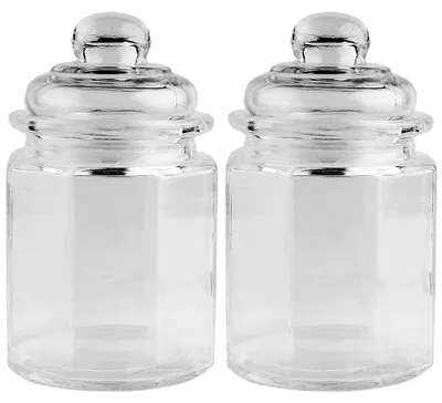 Vorratsdosen-Set 2er-Pack, achteckig, 230 ml, Glasdeckel