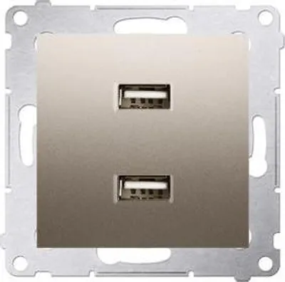 Image de Contact-Simon DC2USB.01/44, Or, Plastique, IP20, 230 V, 75 mm, 45 mm
