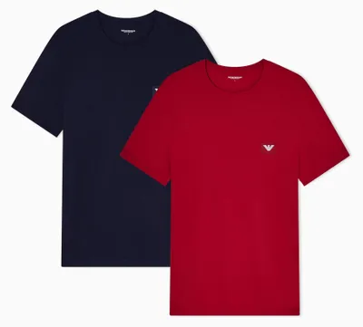 Produktbild von Herren LOGOLABEL 2-Pack Crew Neck T-Shirt Red L