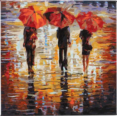 Produktbild von Craft Buddy Malen nach Zahlen auf Keilrahmen, 30 x 30 cm, DIY Kunst-Set In the Rain