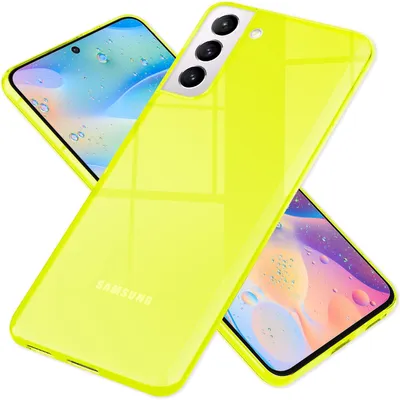 Produktbild von NALIA Klare Neon Silikonhülle für Samsung Galaxy S21 FE, Durchsichtig Bunt Leuchtend Anti-Gelb Vergilbungsfrei, Robuste Handyhülle Schutzhülle Gelb