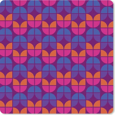 Produktbild von MuchoWow® Mauspad Mousepad Tulpen - Muster - Retro 20x20 cm - Mousepads - Maus Mat - Pad - Mausunterlage - Desk Mat - Bureauartikeln