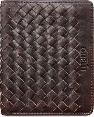 Produktbild von mano Leder Geldbörse Don Luca Coin Wallet with Flap Dark Brown dunkelbraun