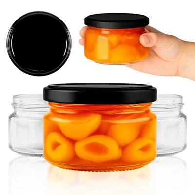 Zdjęcie produktu dla SuperButelki - 10x Słoiki szklane 250 ml z zakrętkami fi 82 mm, zestaw słoików 0,25 l wieczka, na przetwory, kiszonki, komplet 0,25l słoik + E-BOOK