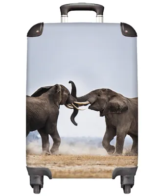 Produktbild von MuchoWow® Koffer Handgepäck Trolley Rollkoffer Kleine Reisekoffer mit 4 Rollen - Elefant - Tiere - Flachland - Natur - Cabin Size < 55x40x23 cm & 55x40x20 cm - Fotokoffer - Kabinenkoffer - Boardgepäck - Reise-Box - Reisekoffer - Reisegepäck - Koffer mit Bild - Trolley für Kinder