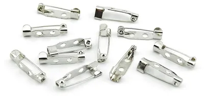 Produktbild von Vintageparts 10 Broschennadeln silber platiniert 20 mm