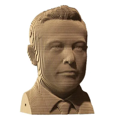 Produktbild von 3D-Puzzle Elon Musk aus Karton – Bastelset für Erwachsene