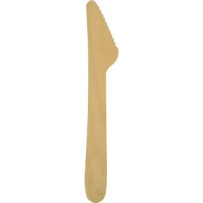 Produktbild von PAPSTAR Messer pure Einweg 16,5cm Holz braun 100 St./Pack.