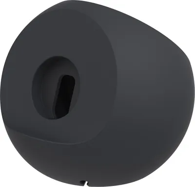 A close-up, studio shot of a black charging stand.