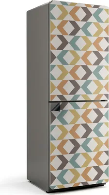 Zdjęcie produktu dla Geometryczny wzór rombu - Magnetyczna osłona lodówki - Folia dekoracyjna magnetyczna do kuchni - Magnetyczna dekoracja lodówki - Samoprzylepna tablica magnetyczna - Folia magnetyczna na drzwi lodówki - 70x190 cm