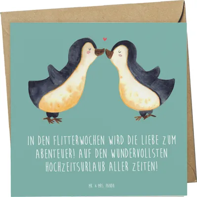 Produktbild von Mr. & Mrs. Panda Deluxe Karte Flitterwochen Abenteuer - Meeresbrise - Geschenk, Magie der Liebe, Hochzeitsreise, Hochzeit, Hochwertige Klappkarte, Brautpaar, Liebe