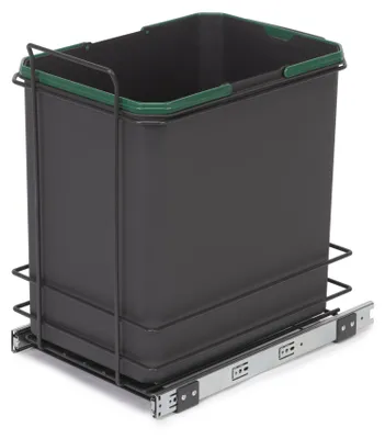 Zdjęcie produktu dla Emuca Pojemnik do recyklingu Recycle 1x35 litrów, mocowanie dolne, wysuw manualny, Plastik, Szary antracytowy