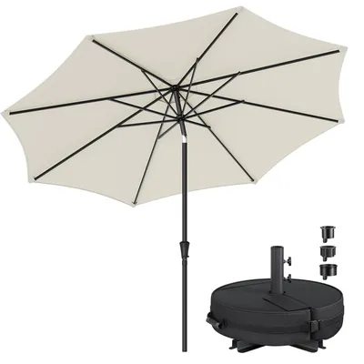 Produktbild von SONGMICS Gartenschirm 340 cm, Sonnenschutz UPF 50+, Sonnenschirm, mit Kurbel, für Balkon, Terrasse, Pool, ohne Ständer, beige