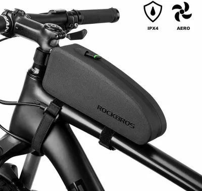 Produktbild von ROCKBROS Fahrrad Rahmentasche wasserdichte Oberrohrtasche IPX4 Fahrradtasche Große Kapazität für MTB, Rennrad 23.5 * 6.5 * 10.5cm