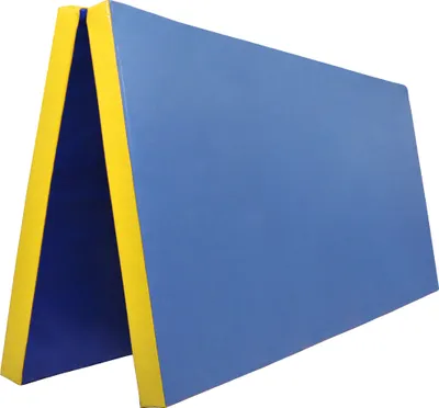 Produktbild von Grevinga® Klappbare Turnmatte | 200 x 200 x 6 cm | RG 35 | BLAU-GELB