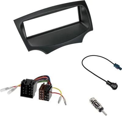 Produktbild von Audioproject A271 - Autoradio Radioblende 1 DIN Set kompatibel Ford KA II RU8 ab Bj. 2009 Radioadapter 2 Antennenadapter schwarz