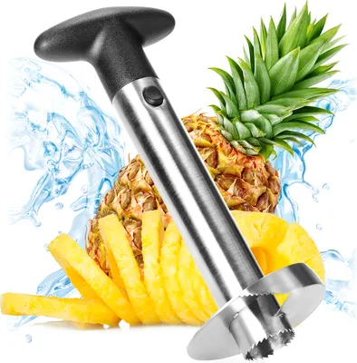 Produktbild von com-four® Ananas-Schneider 3 in 1 - Ananas Schäler aus Edelstahl, spülmaschinengeeignet - Ananas-Entkerner - Ananas Corer mit scharfer Klinge