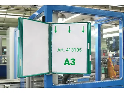 Produktbild von tarifold Wand-Sichttafelsystem 413105 DIN A3 grün mit 10 St. Sichttafeln