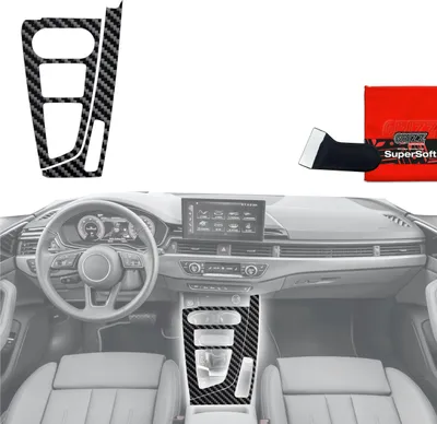 Obrázok produktu pre Ochranné fólie Grizz Protector na stredovú konzolu – Audi A4 B9 (2014–2018), lesklý karbónový vzhľad