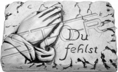 Produktbild von Grab Text Du Fehlst Grabschmuck Stein Dekoration Figur Statue Buch Wetter fest