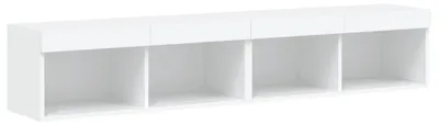 TV-Möbel mit LED-Beleuchtung, 2 Stück, 80x30x30 cm, Weiß