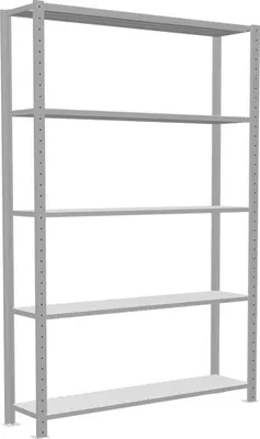 Produktbild von Schulte Fachbodenregal MULTIplus250 Stecksystem | Grundregal | HxBxT 200x130x30cm | 5 Ebenen | Fachlast 250kg | Lichtgrau