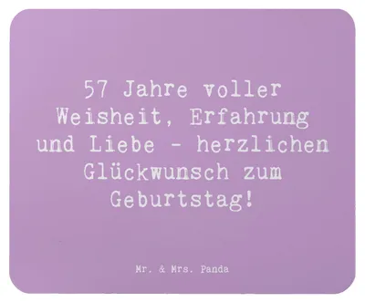 Produktbild von Mr. & Mrs. Panda Mauspad Spruch 57. Geburtstag - Lavendeltraum - Geschenk, Erfahrung, Mouse Pad, Glückwunsch, laptop, mousepad, computer, Happy Birthday, Leben, Alter