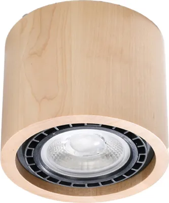 Produktbild von Plafond BASIC 1 Naturholz 1xGU10 10W Holz 10x14x14cm Sollux Lighting