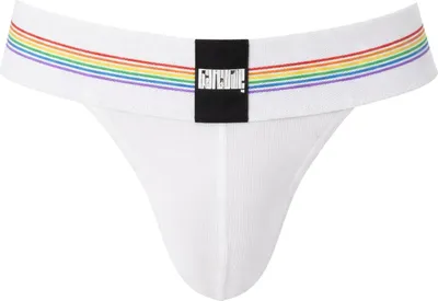 Image de Barcode Berlin - Sous-vêtement String Hommes - Thong Proud Boy White - 1x Taille S