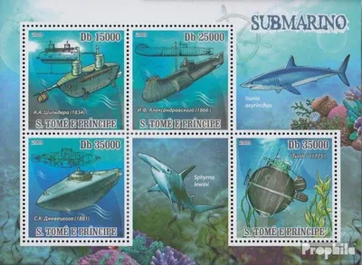 Produktbild von Briefmarken Sao Tome e Principe 2009 Mi 4073-4076 Kleinbogen (kompl.Ausg.) postfrisch Unterseeboote