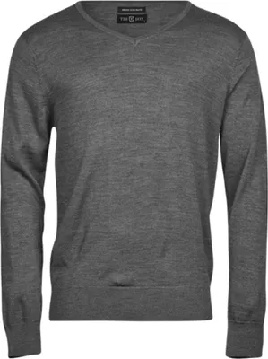 Produktbild von Tee Jays 6001 | Herren V-Neck Sweater / Pullover - Farbe: Grey Melange - Größe: M