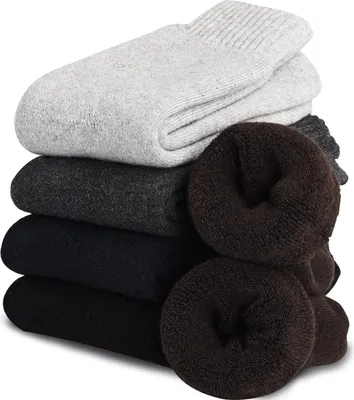 Produktbild von 5 Paar Thermosocken Herren, Winter Warme Socken mit Dicke Frotteesohle, Größe 39-45