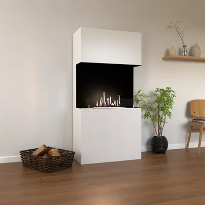 Produktbild von GLOW FIRE Ethanol Kamin 'Nordland' | Ethanolofen in weiß mit 3 Std. Brenndauer und 3 KW Heizleistung | BxHxT: 84x170x41 cm