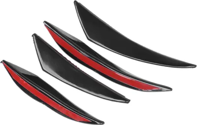 Immagine prodotto di 4PCS Paraurti anteriore spoiler universale in gomma nera lucida per auto per modifica