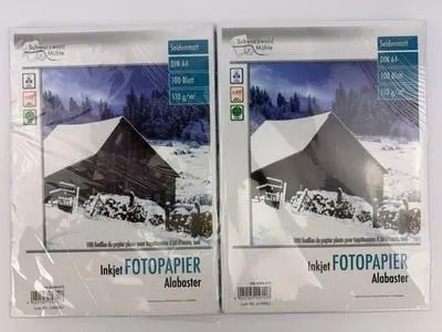 Produktbild von 2xSchwarzwald Mühle Inkjet Fotopapier Alabaster DIN A4 100 Blatt 110 g m2