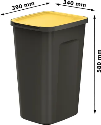 Image de Poubelle noire set 4x50 l pour le tri des déchets rabats colorés