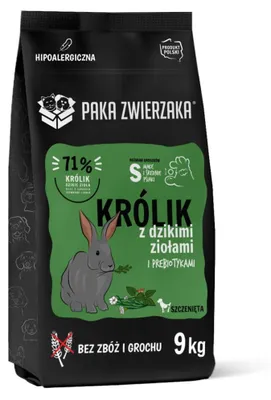 Immagine prodotto di PACCO CONIGLIETTO con erbe selvatiche S - cibo secco per cani - 9kg