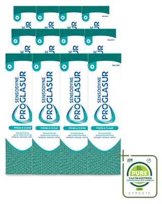 Productafbeelding van 12 x Sensodyne Proglasur Fresh & Clean tandpasta - 75 ml - Grote verpakking - 12 stuks