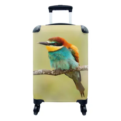 Produktbild von MuchoWow® Koffer Handgepäck Trolley Rollkoffer Kleine Reisekoffer mit 4 Rollen - Vogel - Bienenfresser - Tiere - Cabin Size < 55x40x23 cm & 55x40x20 cm - Fotokoffer - Kabinenkoffer - Boardgepäck - Reise-Box - Reisekoffer - Reisegepäck - Koffer mit Bild - Trolley für Kinder