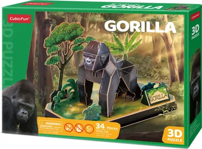 Image de Puzzle 3D Animaux Gorille DANTE Cubic Fun 08592
