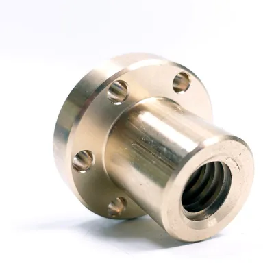 Productafbeelding van Trapezdraadmoer Tr20X4, links, bronskleurig, Ffr – Ozd