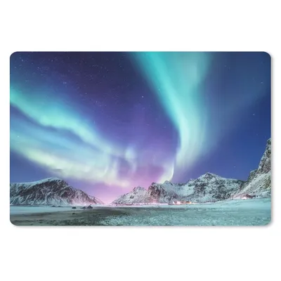 Produktbild von MuchoWow® Mauspad Mousepad Nordlichter - Schnee - Berg - Norwegen 27x18 cm - Mousepads - Maus Mat - Pad - Mausunterlage - Büroartikel - Desk Matten
