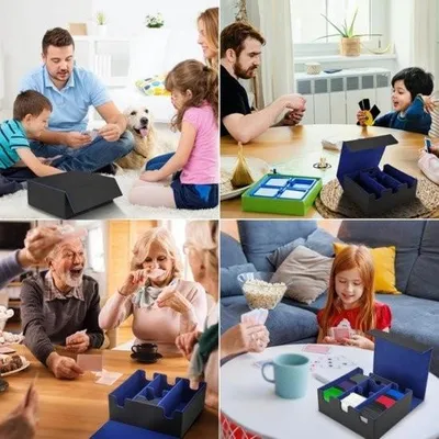 Obrázek produktu pro Magnetický box na karty -Polyuretankůže - Vhodný pro více než 1200 karet - černá barva