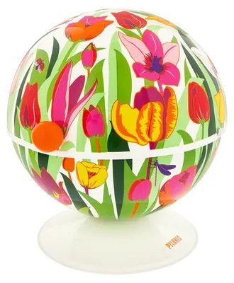 Zuckerbehälter aus Metall, Tulpenmotiv, 13 x 14 cm