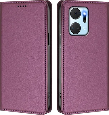 Produktbild von Handyhülle für Honor X7A, Kunstleder Klapphülle Stoßfeste Magnetische Hülle mit Ständer Lila